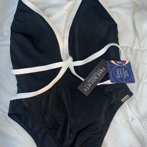 FREE SOCIETY Black and White Swimsuit